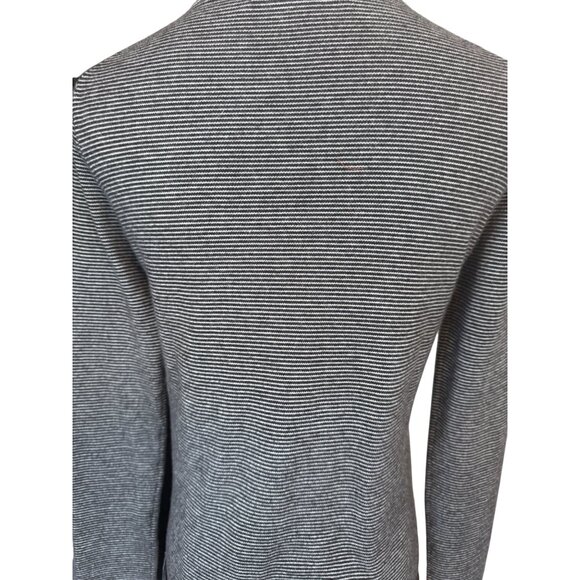 2/$30 ZARA Knit Black & White Medium Striped Sweater Crew Neckline - Picture 8 of 14